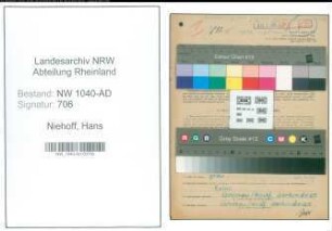 Entnazifizierung Hans Niehoff , geb. 04.06.1920 (Sparkassenangestellter)