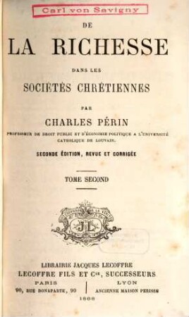 De la richesse dans les sociétés chrétiennes, 2