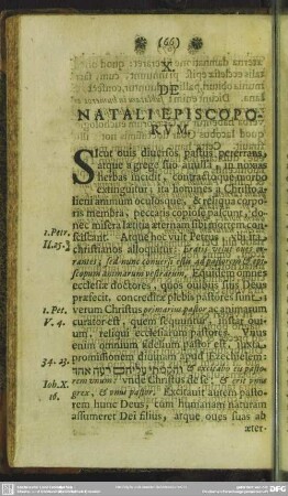X. De Natali Episcoporum