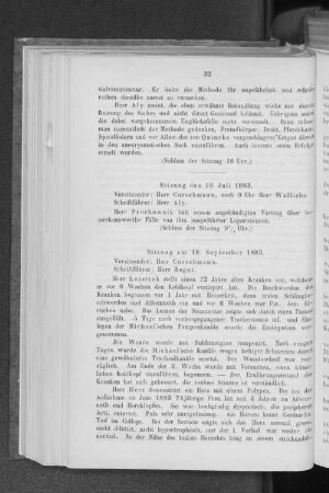 Sitzung vom 18. September 1883.