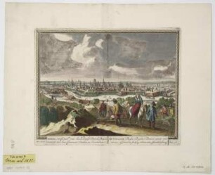 Ansicht von Danzig, Radierung, um 1702 : Danzig, Hooftstad van het Koniglyk Poolsche Pruyssen, vermaert door haer Commercie Studien en Kostlickheit : C.P. = Dantiscum Prussiae Regalis Polonicae caput commercys, Gymnasio studisq celeberrima, splendidissimaq / Pet. Schenk. - Amst[elodami] , [1702]. - 1 Ansicht : col. Radierung ; Plattengr. 27 x 22 cm. Auch enth. in: Petri Schenkii Hecatompolis sive totius orbis terrarum oppida nobiliora centum. - Auch uncol. ersch.