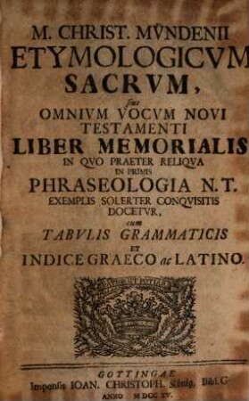 Etymologicum Sacrum