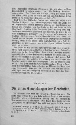 II. Kapitel. Die ersten Einwirkungen der Revolution