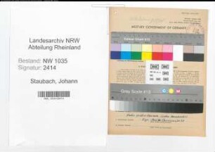Entnazifizierung Johann Staubach , geb. 12.05.1910 (Fahrsteiger)