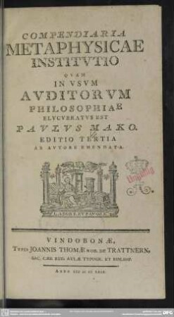 Compendiaria Metaphysicae Institutio