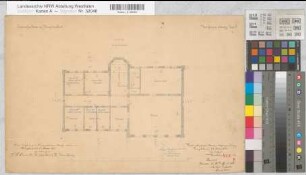 Burgsteinfurt (Steinfurt) Gymnasium Blatt 4 Grundriß 2. Stockwerk 1861 100 Fuß = 26,2 cm 32 x 48 kol. Zeichnung Staatshochbauamt Münster