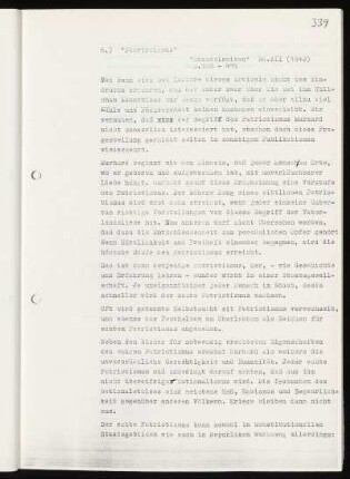 6.) "Patriotismus" "Staatslexikon" Bd. XII (1842) S. 386 - 419