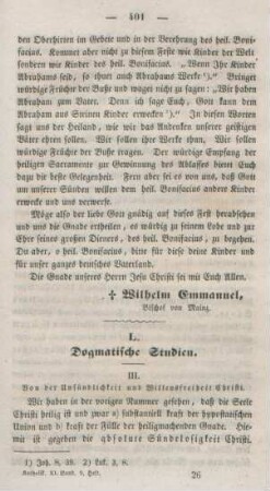 401-410 Dogmatische Studien : Fortsetzung