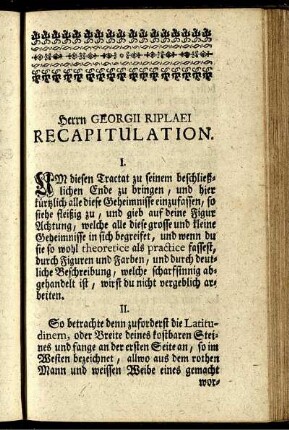 Herrn Georgii Riplaei Recapitulation.