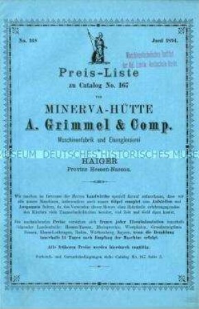 Preisliste zum Katalog Nr. 167