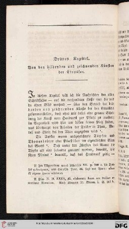 Drittes Kapitel: Von den bildenden und zeichnenden Künsten der Etrusker