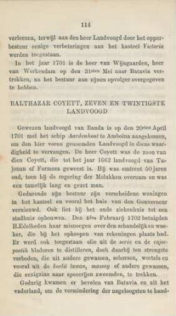 Balthazar Coyett, zeven en twintigste landvoogd