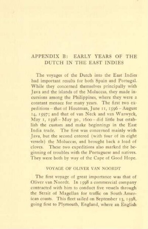 Appendix B: Early years of the Dutch in the East Indies