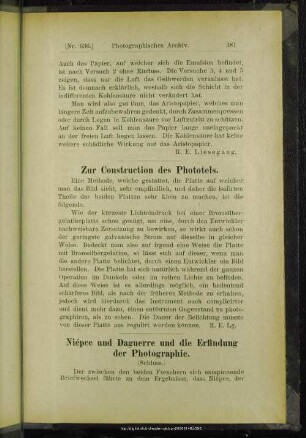 Zur Construction des Phototels