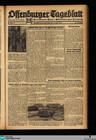 Offenburger Tageblatt, Samstag+Sonntag
