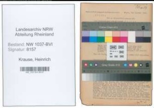 Entnazifizierung Heinrich Krause , geb. 02.10.1909 (Postarbeiter)