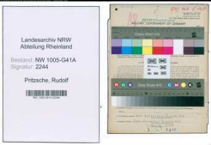 Entnazifizierung Rudolf Pritzsche , geb. 02.11.1920 (Polizist)