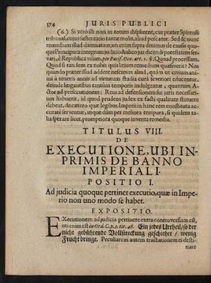 Titulus VIII. De Executione, Ubi Inprimis De Banno Imperiali.