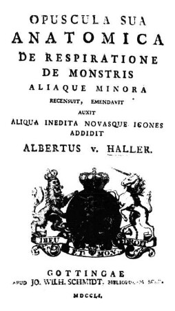 Opuscula sua anatomica: De respiratione de monstris aliaque minora