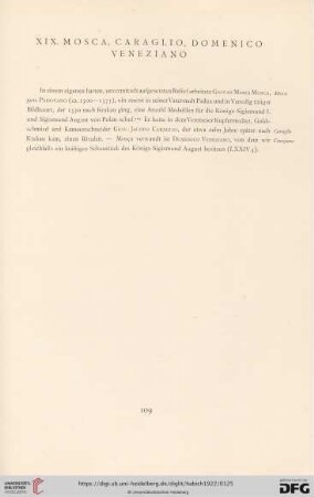 XIX. Mosca, Caraglio, Domenico Veneziano