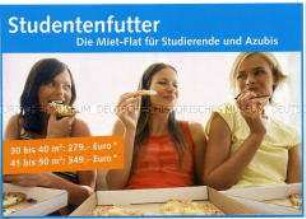 Werbepostkarte der GSW für Studentenwohnungen