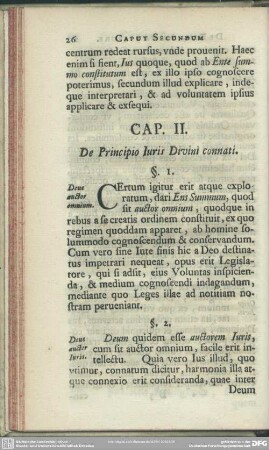 Cap. II. De Principio Iuris Divini connati