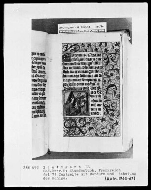 Lateinisch-französisches Stundenbuch — Anbetung der Könige, Folio 74recto