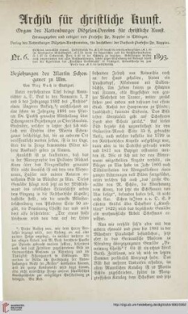 11: Beziehungen des Martin Schongauer zu Ulm, [3]