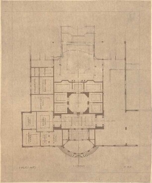 Pfann, Paul; München - Theresienhöhe; Ausstellung München 1908 - Teilgrundriss