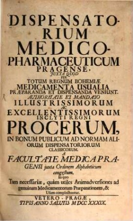 Dispensatorium medico pharmaceuticum Pragense