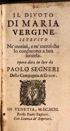 Il devoto di Maria Vergine