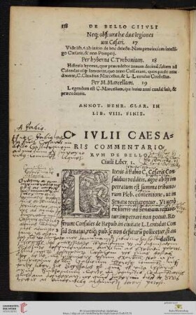 C. Iulii Caesaris commentariorum de bello Civili Liber I.