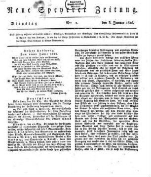 Neue Speyerer Zeitung. 1826