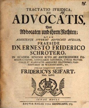 Tractatio iur. de advocatis