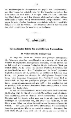 VI. Abschnitt. Internationaler Schutz des musicalischen Autorrechtes.