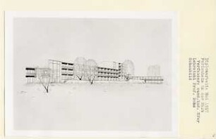 Ferienheim in der Mark (Diplomarbeit bei Karl Wilhelm Ochs): Perspektivische Ansicht