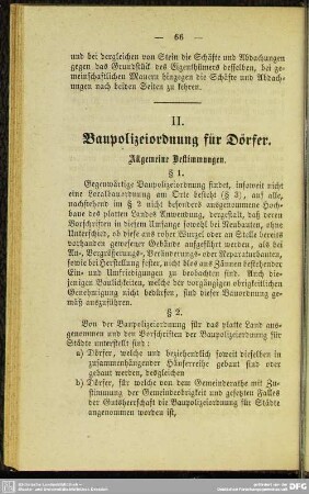 Baupolizeiordnung für Dörfer