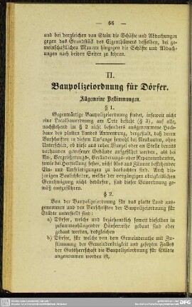 Baupolizeiordnung für Dörfer