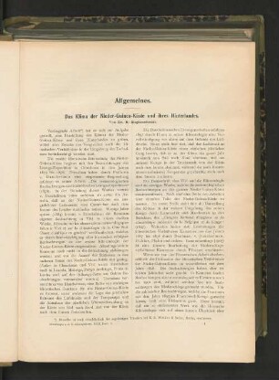 Das Klima der Nieder-Guinea-Küste und ihres Hinterlandes.