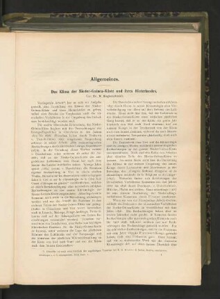 Das Klima der Nieder-Guinea-Küste und ihres Hinterlandes.