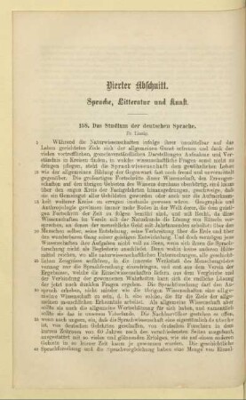 Vierter Abschnitt. Sprache, Litteratur und Kunst