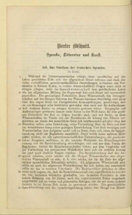 Vierter Abschnitt. Sprache, Litteratur und Kunst
