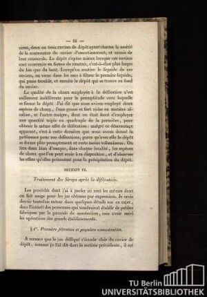 § 1er. Première filtration et première concentration