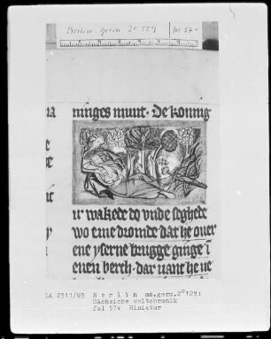 Sächsische Weltchronik (bis zum Jahre 1229) — Traum eines Königs?, Folio 57verso