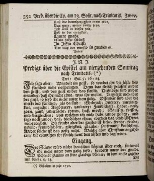 Predigt über die Epistel am vierzehenden Sonntag nach Trinitatis.
