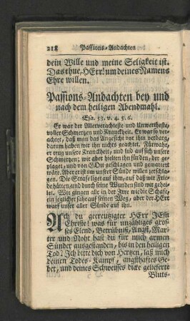 Passions-Andachten bey und nach dem heiligen Abendmahl.
