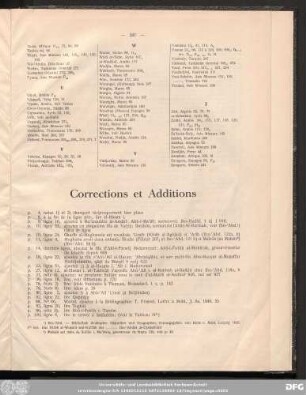 Corrections et Additions