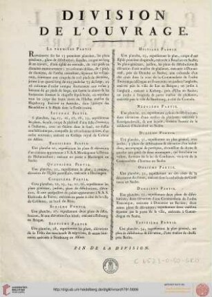 Division de l'ouvrage