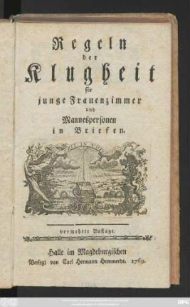 Regeln der Klugheit für junge Frauenzimmer und Mannspersonen in Briefen