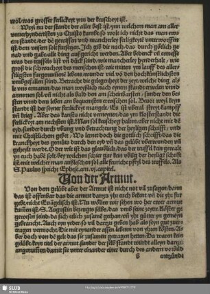 Von der Armut